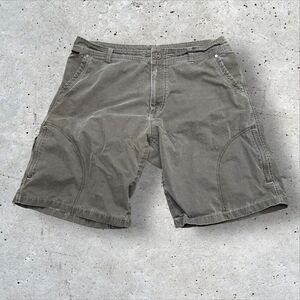 Kuhl Men’s Hiking Cargo Shorts Size 36 Green Outdoor Workwear Faded